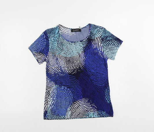 Womens UK Size 12 Classic Blue Basic T-Shirt