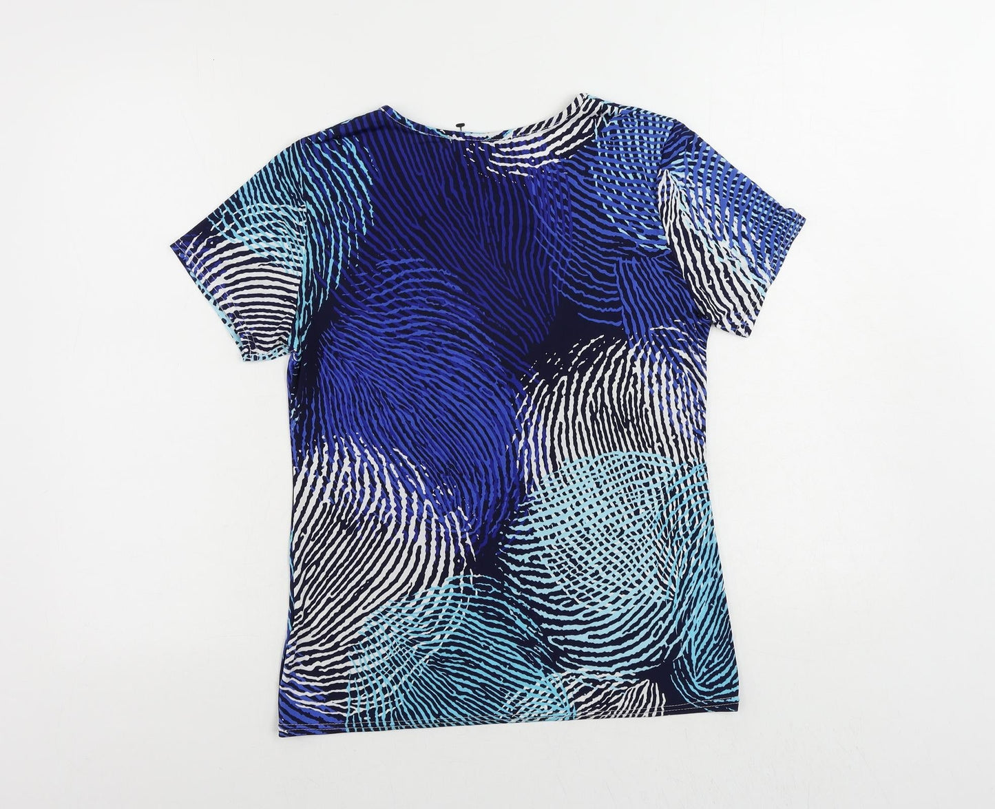 Womens UK Size 12 Classic Blue Basic T-Shirt