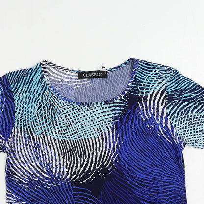 Womens UK Size 12 Classic Blue Basic T-Shirt