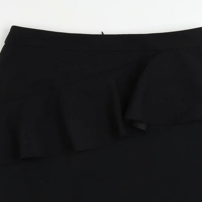 Dorothy Perkins Womens Black Polyester Straight & Pencil Skirt Size 10 Zip - Ruffle