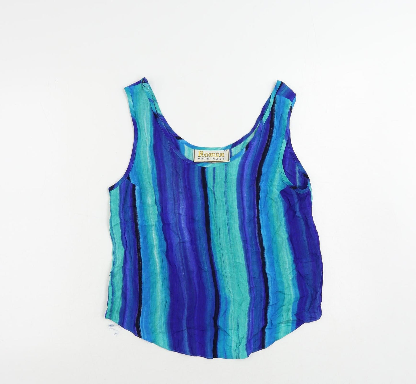 Womens UK Size 12 Roman Blue Basic Tank