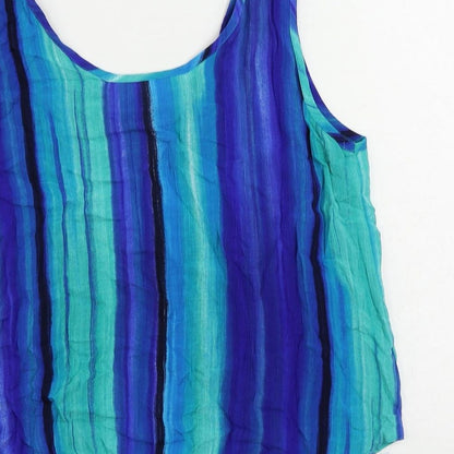 Womens UK Size 12 Roman Blue Basic Tank