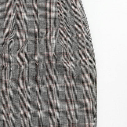 H&M Womens Grey Plaid Polyester Straight & Pencil Skirt Size 6 Zip