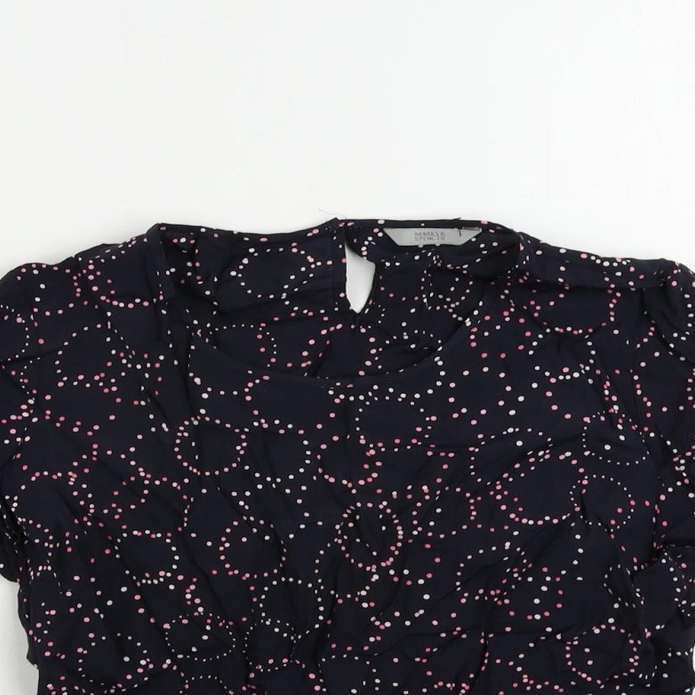 Womens UK Size 12 Marks and Spencer Blue Basic Blouse