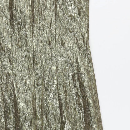 Kaleidoscope Womens Gold Acetate Pencil Dress Size 12 Boat Neck Zip