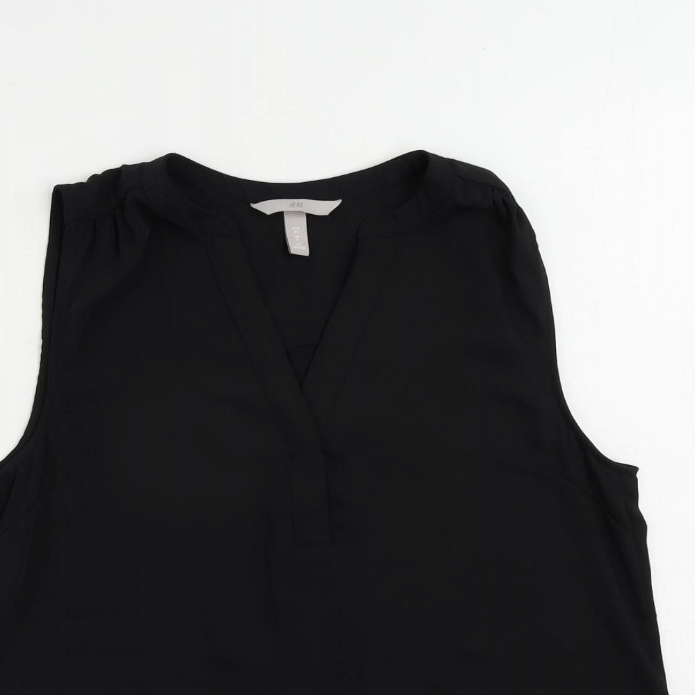 Womens UK Size 8 H&M Black Basic Blouse