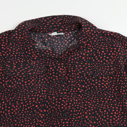 Womens UK Size 10 Topshop Black Basic Button-Up