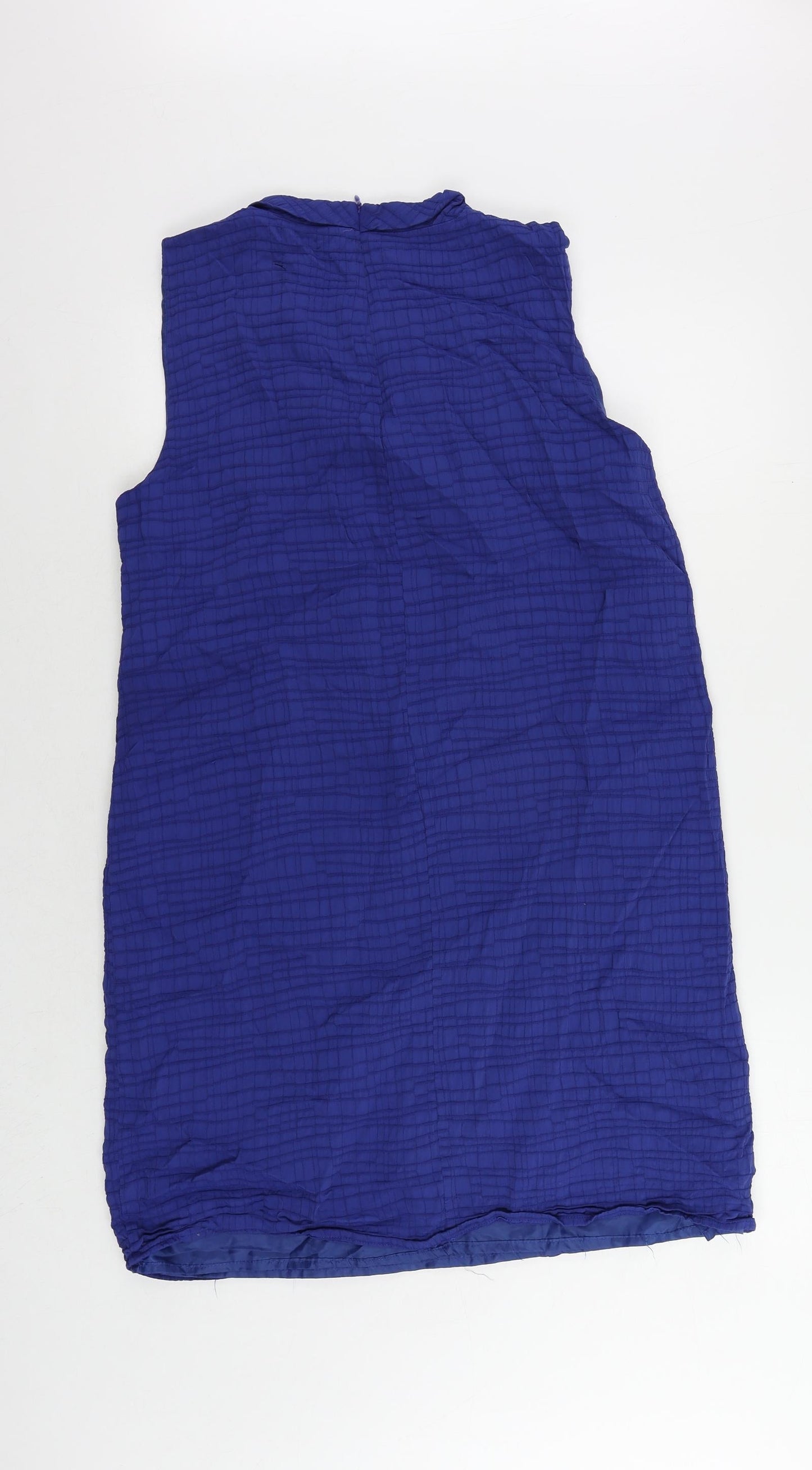 CC Womens Blue Polyester Shift Size 16 Round Neck Zip - Lined