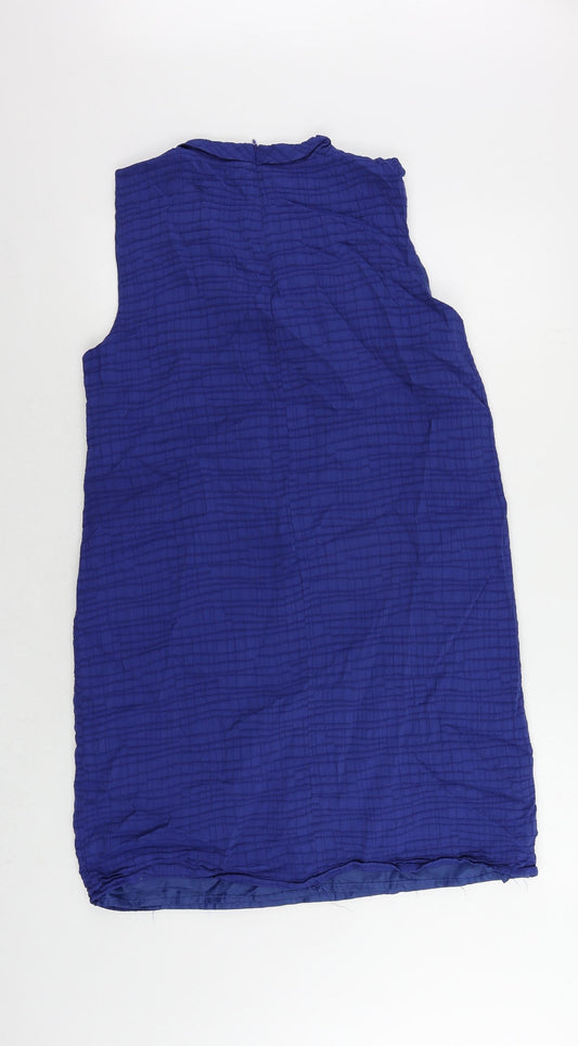 CC Womens Blue Polyester Shift Size 16 Round Neck Zip - Lined