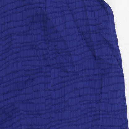 CC Womens Blue Polyester Shift Size 16 Round Neck Zip - Lined