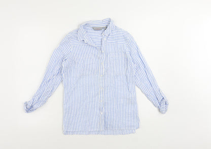 Womens UK Size 8 Dorothy Perkins Blue Basic Button-Up