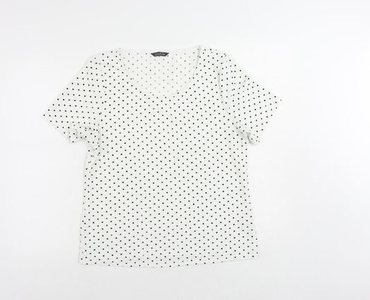 Womens UK Size 14 Profile White Basic T-Shirt