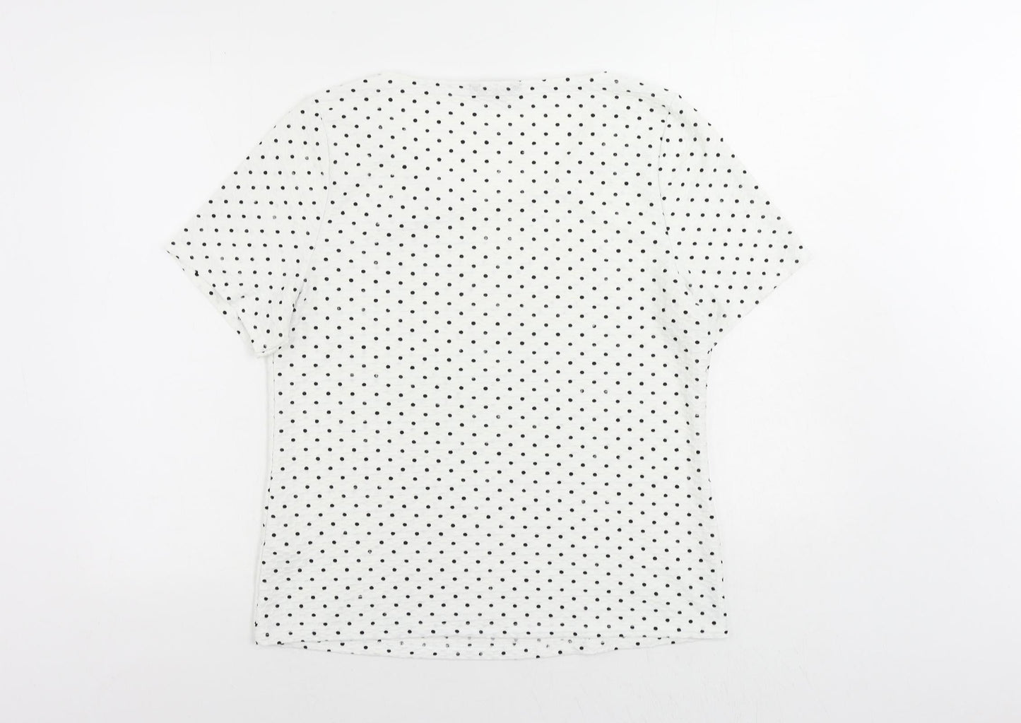 Womens UK Size 14 Profile White Basic T-Shirt
