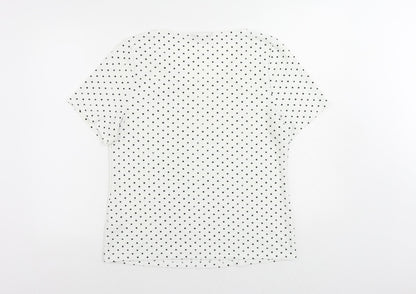 Womens UK Size 14 Profile White Basic T-Shirt