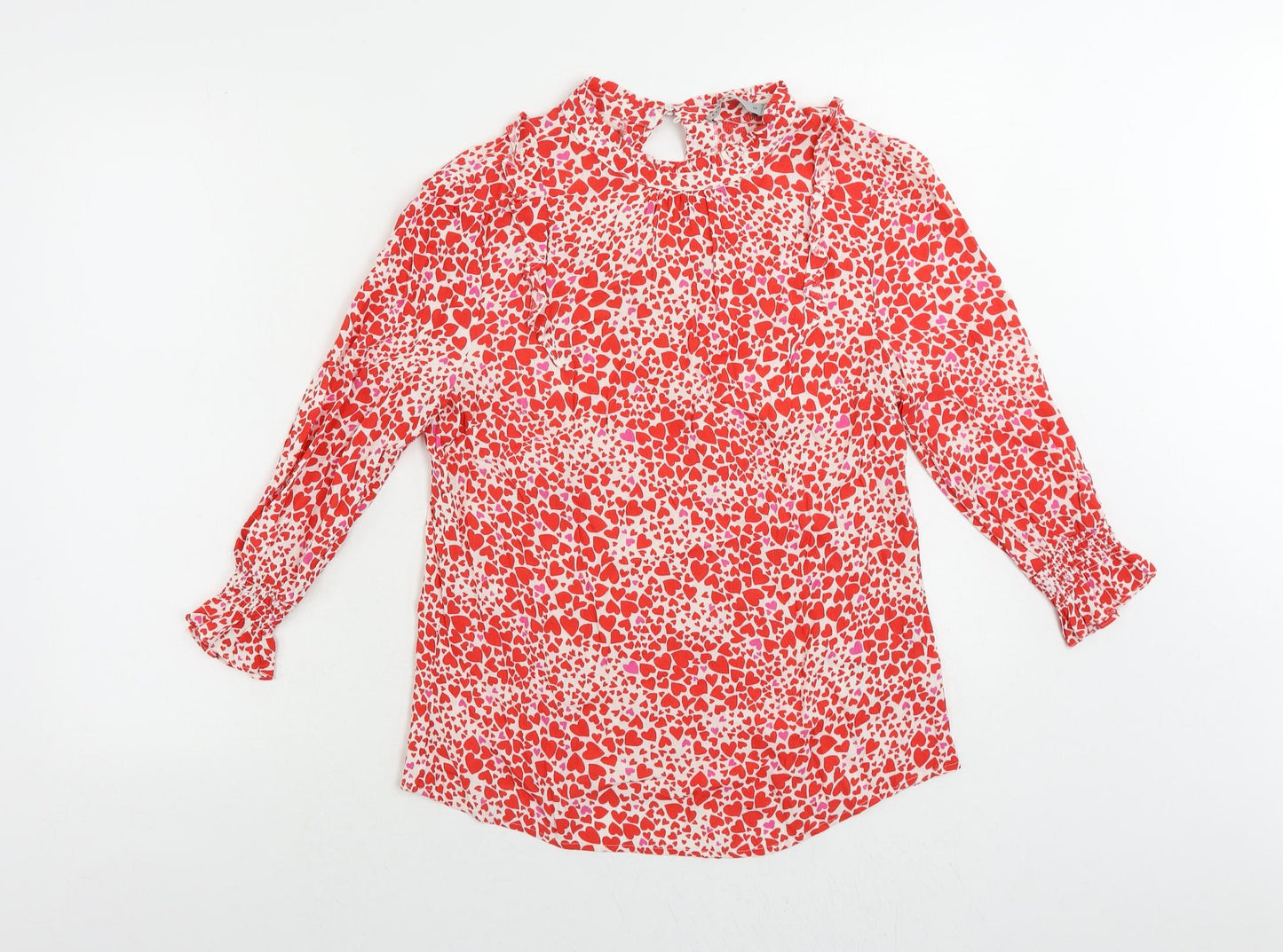 Womens UK Size 10 Oasis Red Basic Blouse