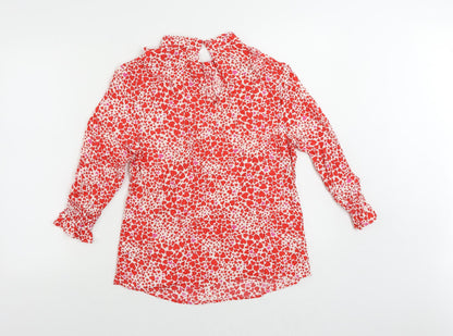 Womens UK Size 10 Oasis Red Basic Blouse