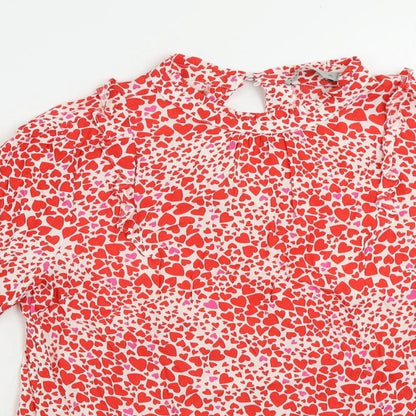 Womens UK Size 10 Oasis Red Basic Blouse