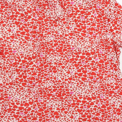 Womens UK Size 10 Oasis Red Basic Blouse