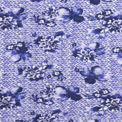 EWM Womens Blue Geometric Cotton Basic T-Shirt Size 14 Round Neck - Size 14-16