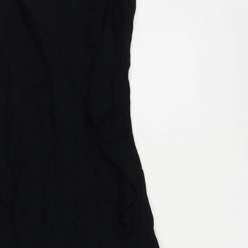 Per Una Womens Black Viscose Slip Dress Size 12 V-Neck