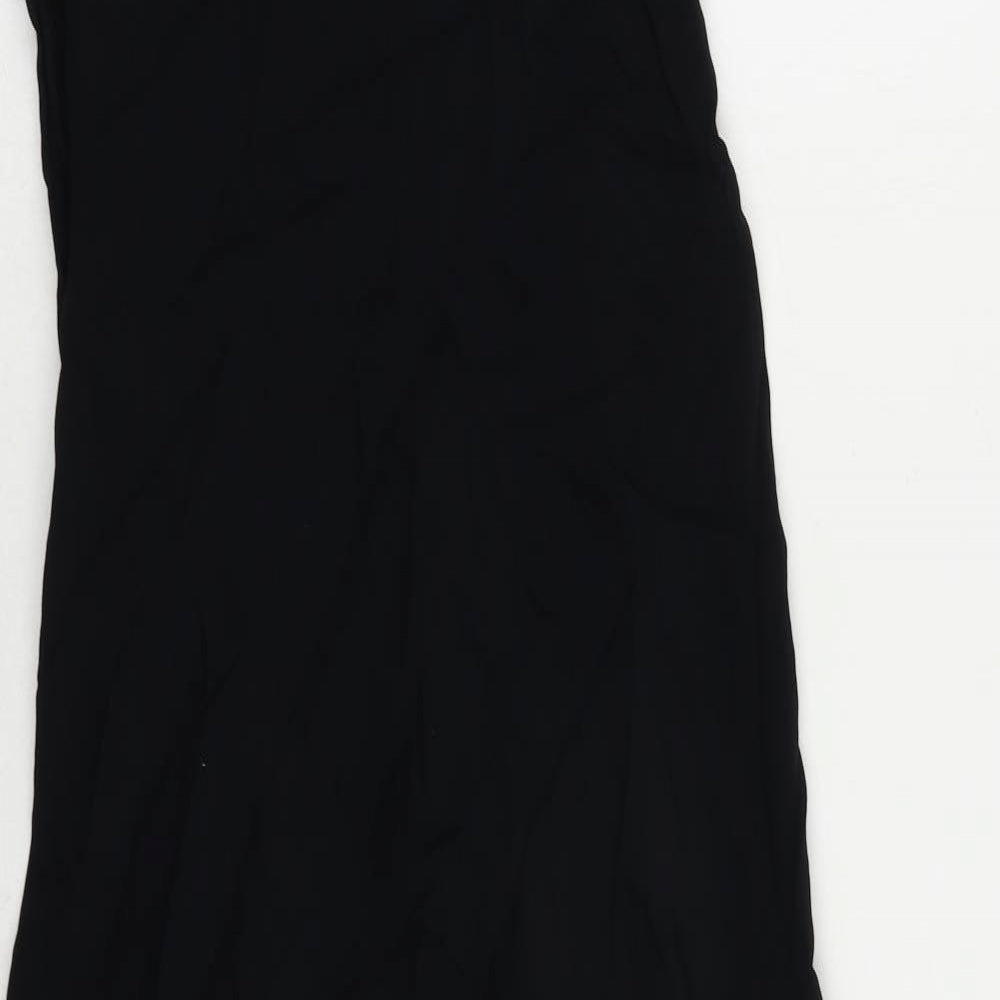 Per Una Womens Black Viscose Slip Dress Size 12 V-Neck