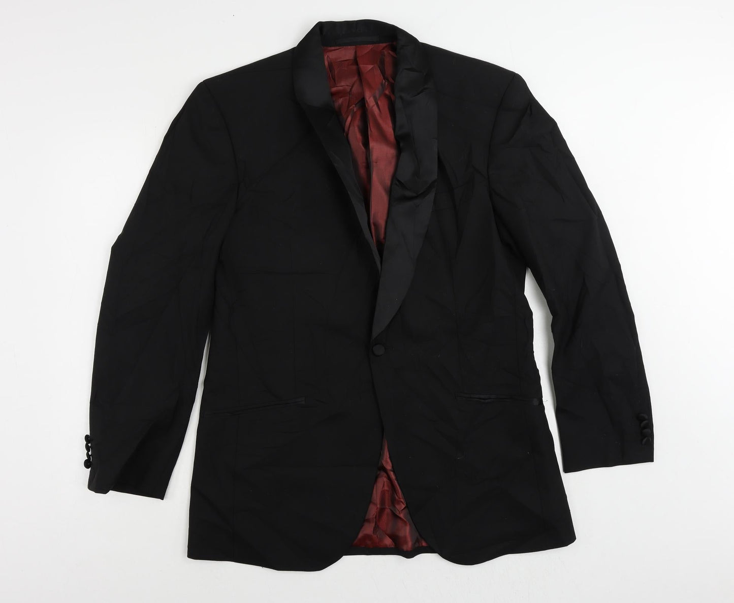 Mens UK Size 40 1860 Menswear Regular Black Suit Tuxedo