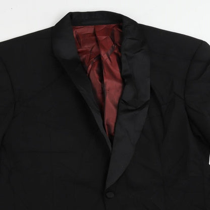 Mens UK Size 40 1860 Menswear Regular Black Suit Tuxedo