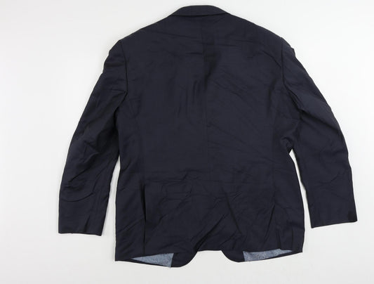 Autograph Mens Blue Polyamide Jacket Suit Jacket Size 44 Regular