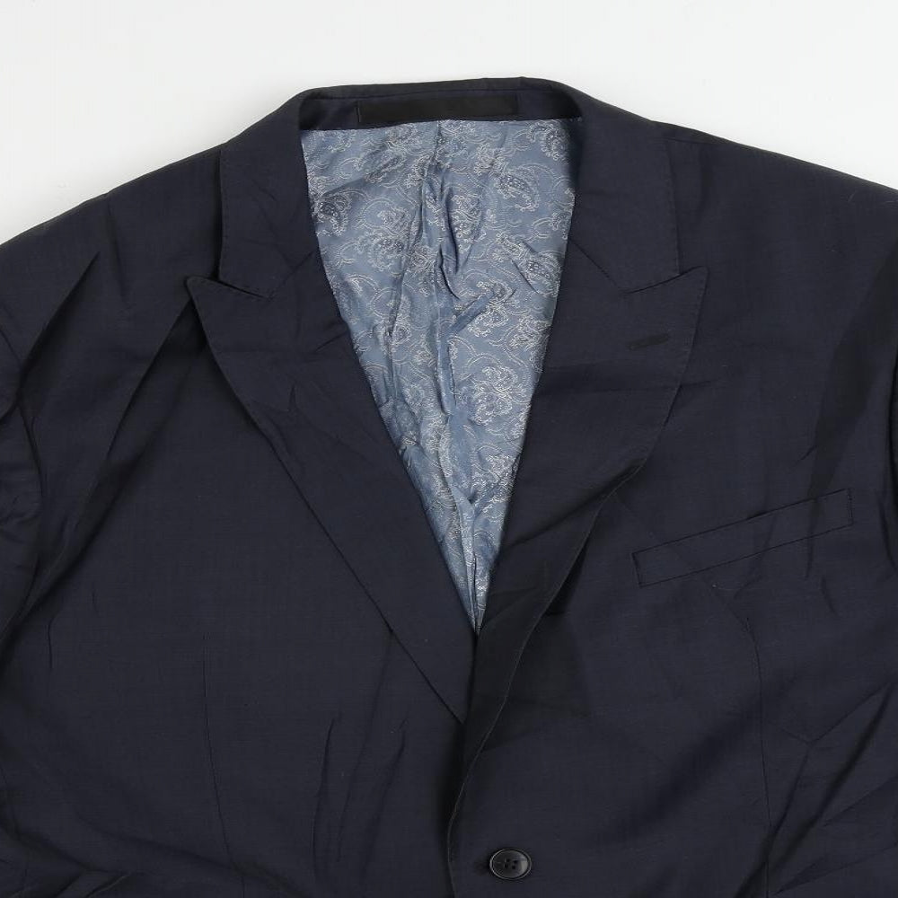 Autograph Mens Blue Polyamide Jacket Suit Jacket Size 44 Regular