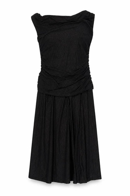 Klass Womens Black Polyester Sheath Size 14 Cowl Neck Zip - Ruched
