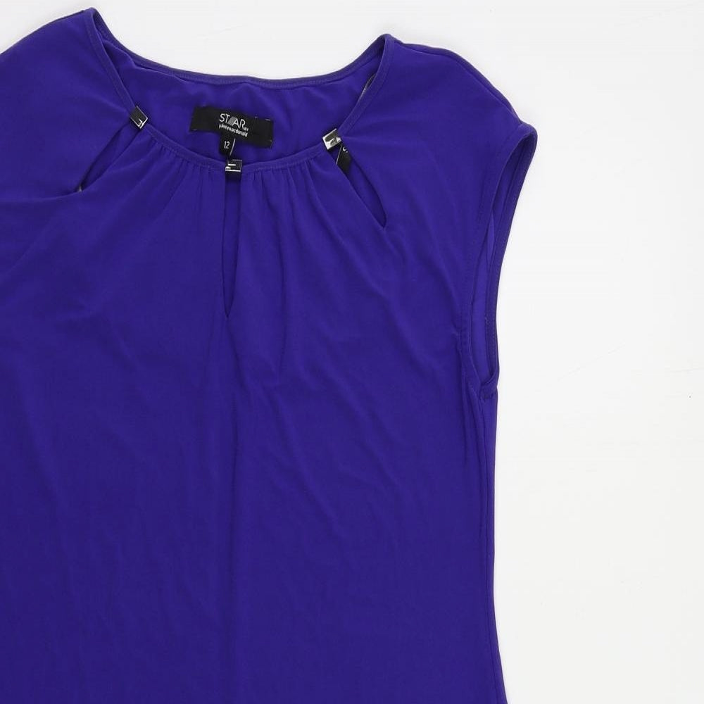 Womens UK Size 12 Julien Macdonald Purple Basic Blouse