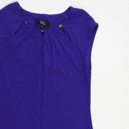Womens UK Size 12 Julien Macdonald Purple Basic Blouse
