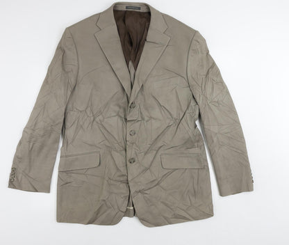 Mens UK Size 46 Greenwoods Regular Beige Suit Jacket