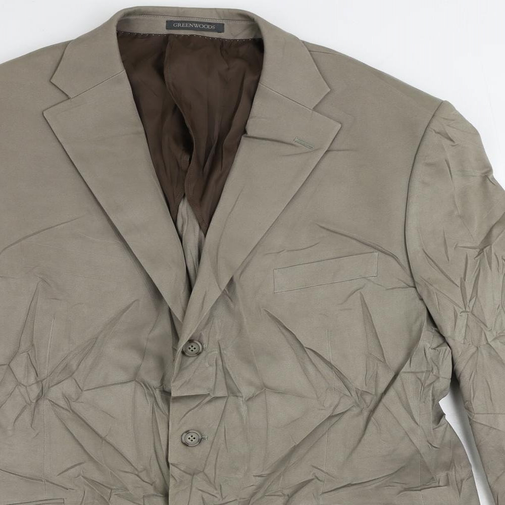 Mens UK Size 46 Greenwoods Regular Beige Suit Jacket