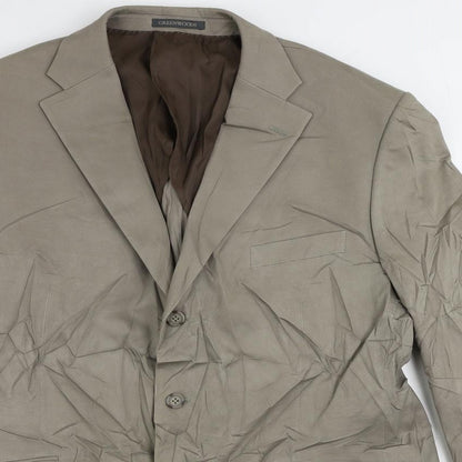 Mens UK Size 46 Greenwoods Regular Beige Suit Jacket