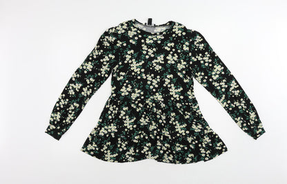 Womens UK Size 8 New Look Black Basic Blouse