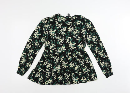 Womens UK Size 8 New Look Black Basic Blouse