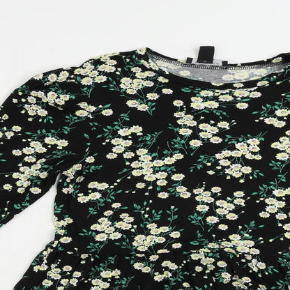 Womens UK Size 8 New Look Black Basic Blouse