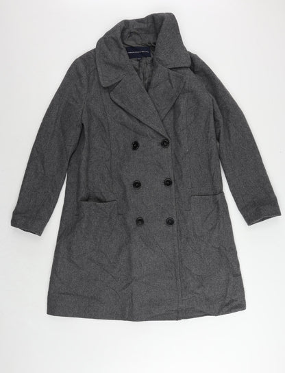 Womens UK Size 10 French Connection Grey Overcoat