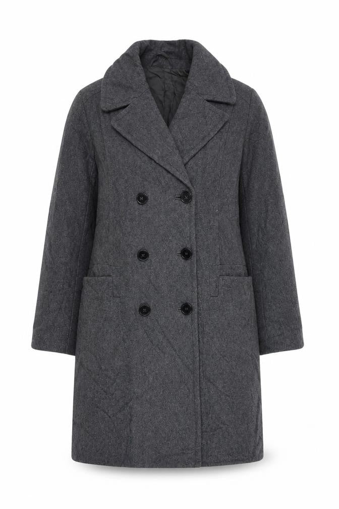 Womens UK Size 10 French Connection Grey Overcoat