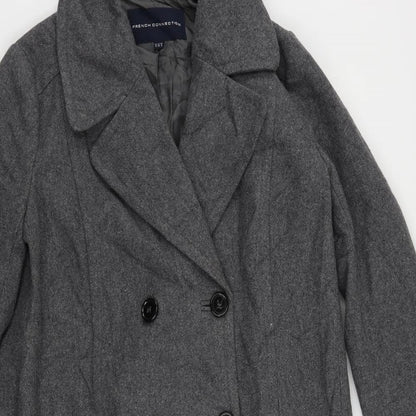 Womens UK Size 10 French Connection Grey Overcoat