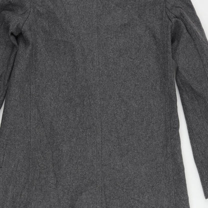 Womens UK Size 10 French Connection Grey Overcoat