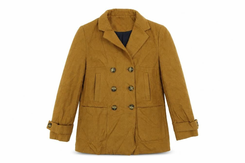Womens UK Size 10 Topshop Yellow Pea Coat
