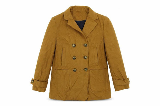 Womens UK Size 10 Topshop Yellow Pea Coat