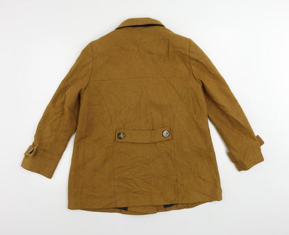 Womens UK Size 10 Topshop Yellow Pea Coat