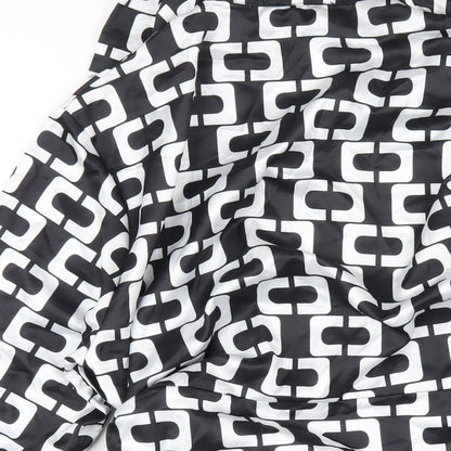 Cameo Rose Womens Black Geometric Polyester Bodycon Size 12 Collared Tie