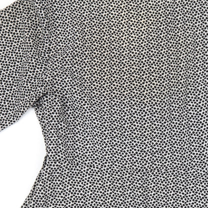 New Look Womens White Polka Dot Polyester A-Line Size 12 V-Neck Zip