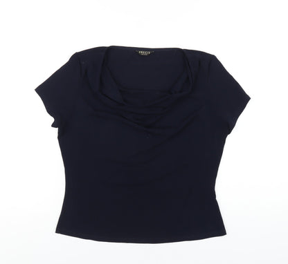 Womens UK Size S Precis Blue Basic T-Shirt