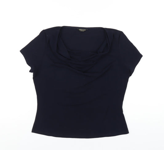 Womens UK Size S Precis Blue Basic T-Shirt