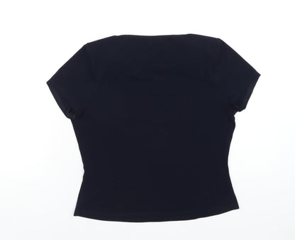 Womens UK Size S Precis Blue Basic T-Shirt